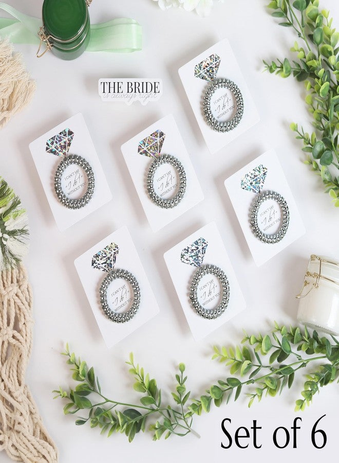 Toros.Store Set of 6 Bridesmaid Gifts Spiral Hair Ties on a Proposal Card - Phone Cord Hair Tie for Bridal Shower, Bachelorette Party Favors, Maid of Honor and Bridesmaid Proposal Gift (Dark Silver) - Image 3